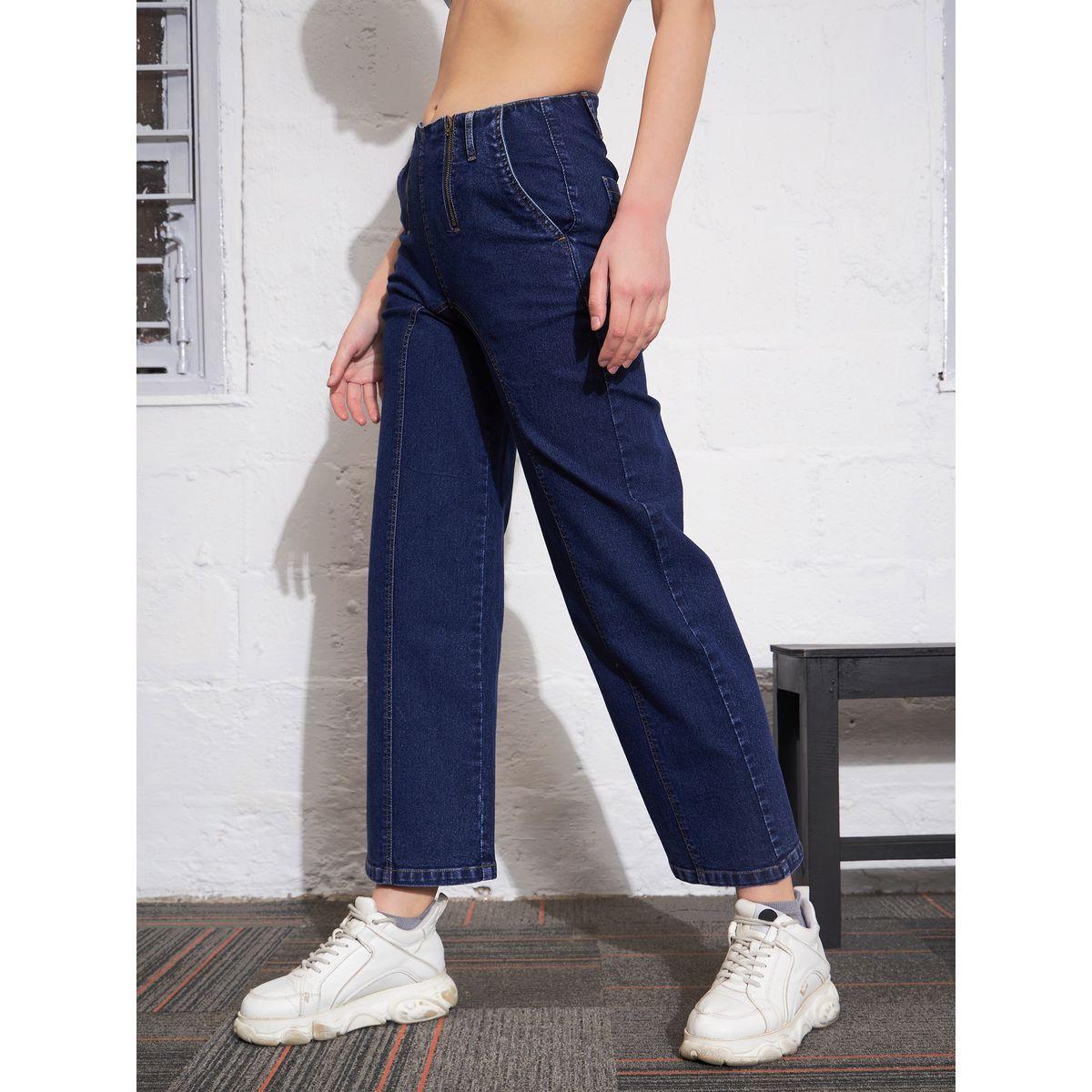جينز بارجل مستقيمة مع سحَّاب غلق ساسافراس × ستايلي-women-clothing-bottoms-jeans-image-3