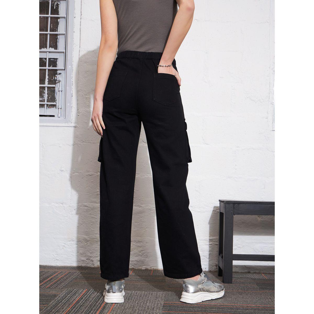جينز كارجو بخصر عالي مع جيوب ساسافراس × ستايلي-women-clothing-bottoms-jeans-image-5