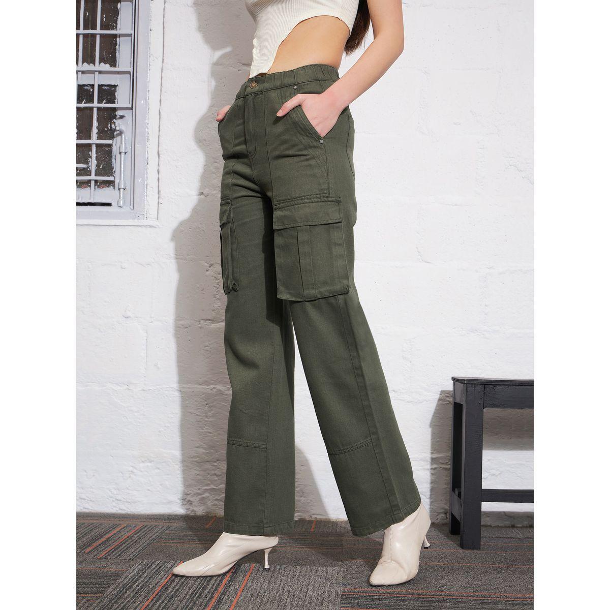 جينز كارجو بخصر عالي مع جيوب ساسافراس × ستايلي-women-clothing-bottoms-jeans-image-3