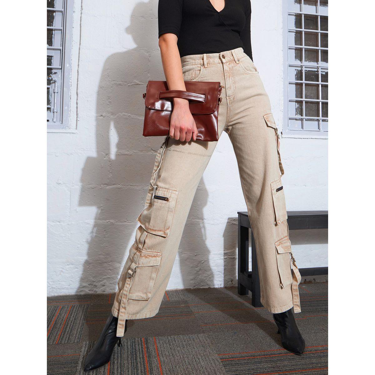 Sassafras X Styli  Zipper Pocket Cargo Straight Jeans-women-clothing-bottoms-jeans-image-1