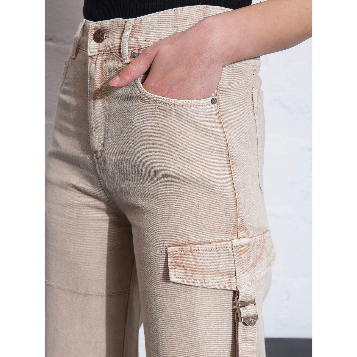 Sassafras X Styli  Zipper Pocket Cargo Straight Jeans-women-clothing-bottoms-jeans-image-4