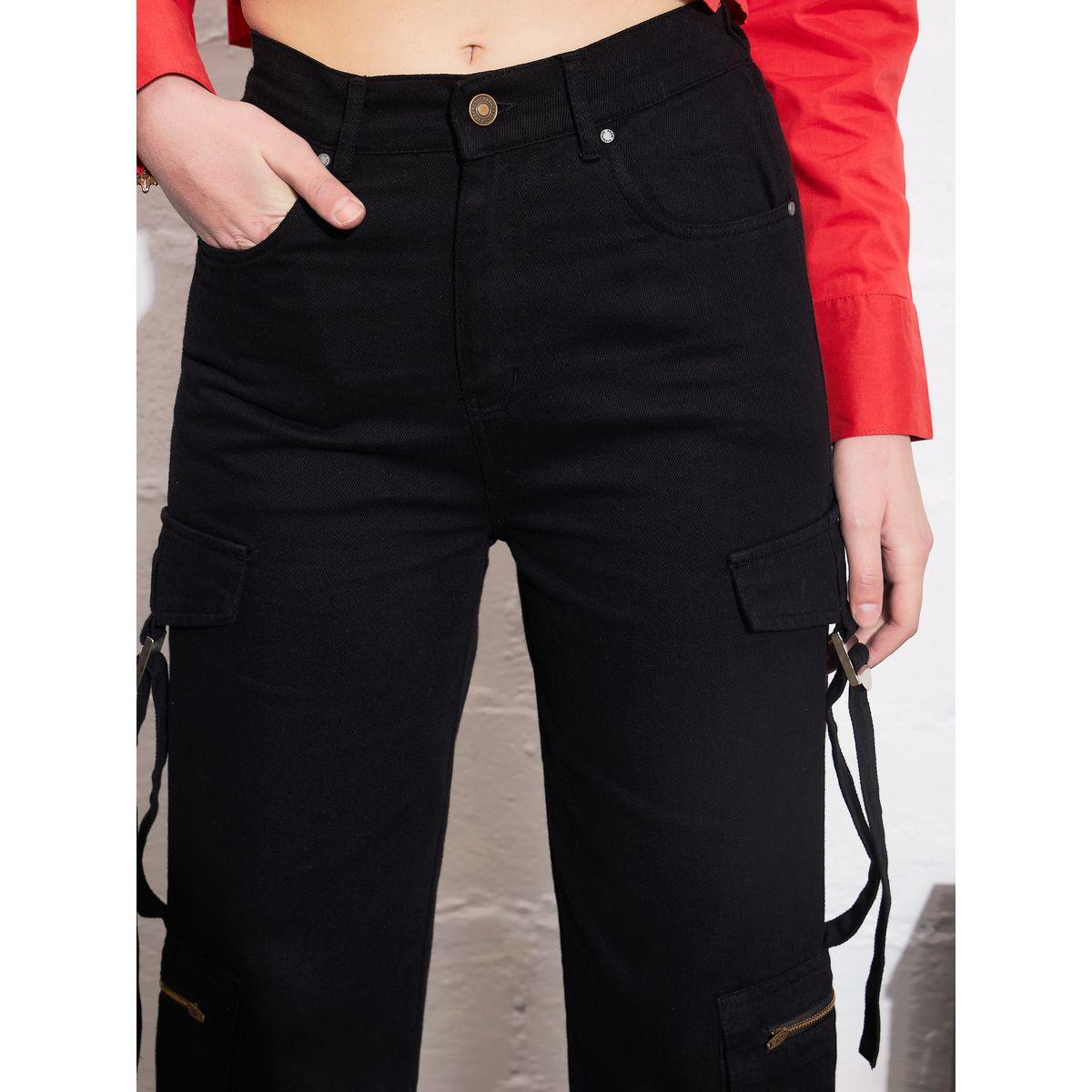 Sassafras X Styli  Zipper Pocket Cargo Straight Jeans-women-clothing-bottoms-jeans-image-4