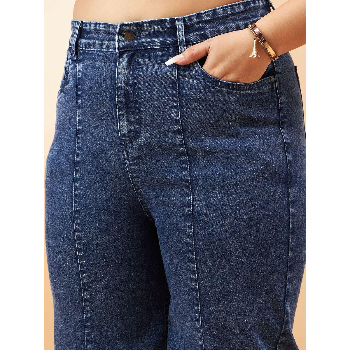 Sassafras X Styli  Plus High Rise Seam Detail Straight Jeans-women-clothing-bottoms-jeans-image-4