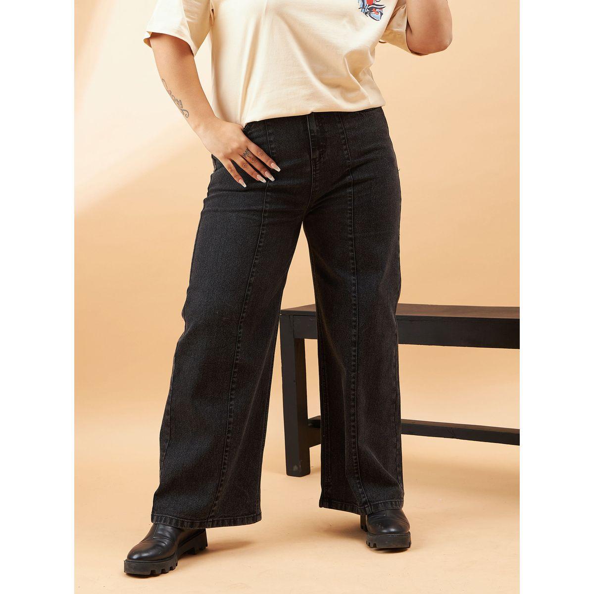 Sassafras X Styli  Plus High Rise Seam Detail Straight Jeans-women-clothing-bottoms-jeans-image-1