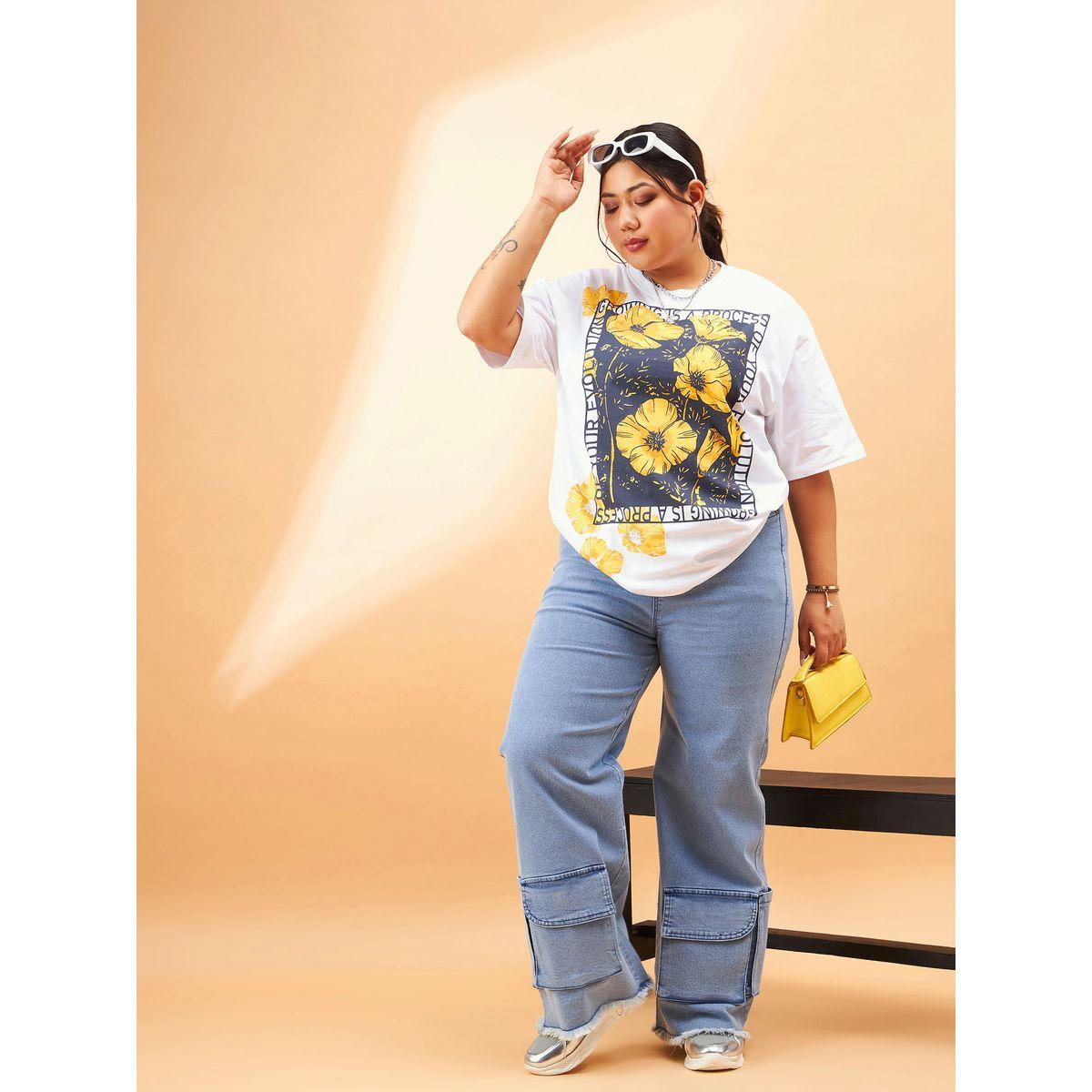 جينز بقمصاس كبير وارجل مستقيمة مع جيوب ساسافراس × ستايلي-women-clothing-bottoms-jeans-image-2