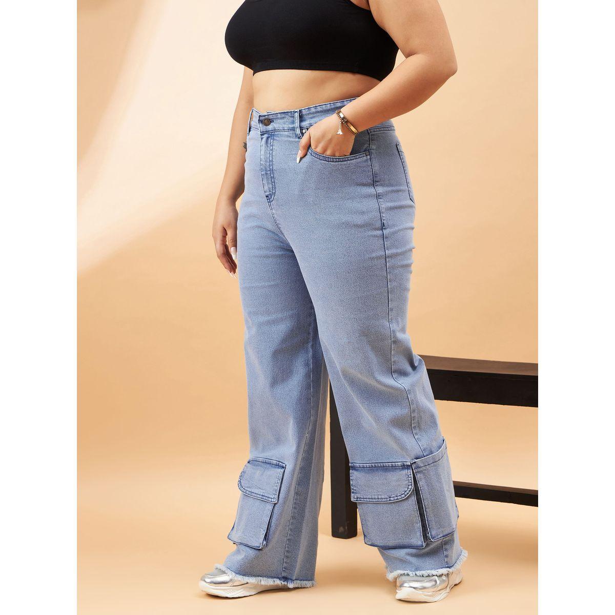جينز بقمصاس كبير وارجل مستقيمة مع جيوب ساسافراس × ستايلي-women-clothing-bottoms-jeans-image-3