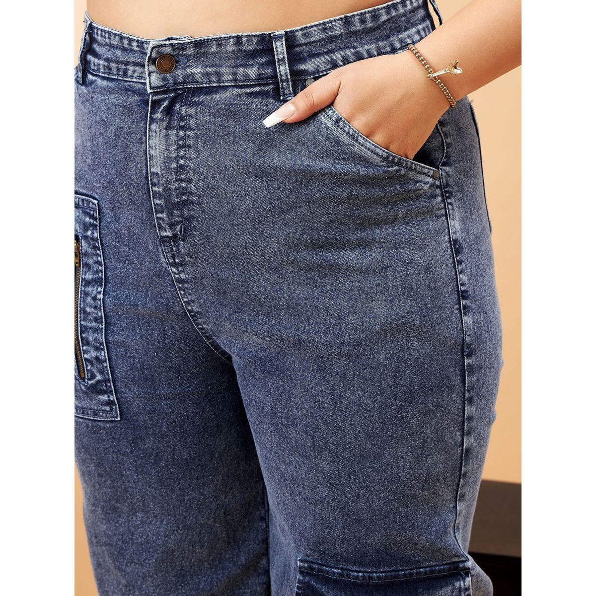 Sassafras X Styli  Plus Straight Jeans with Metallic Zipper and Pockets-women-clothing-bottoms-jeans-image-4