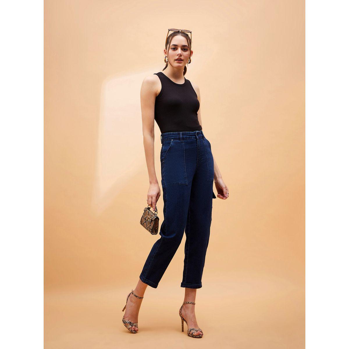 جينز بقصة بالون وخصر عالي مع جيوب ساسافراس × ستايلي-women-clothing-bottoms-jeans-image-2