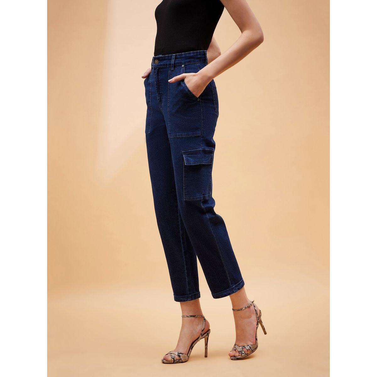 جينز بقصة بالون وخصر عالي مع جيوب ساسافراس × ستايلي-women-clothing-bottoms-jeans-image-3