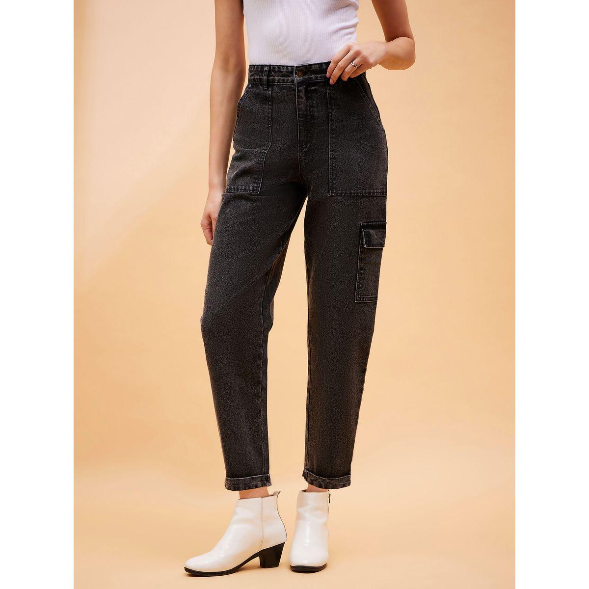 جينز بقصة بالون وخصر عالي مع جيوب ساسافراس × ستايلي-women-clothing-bottoms-jeans-image-1