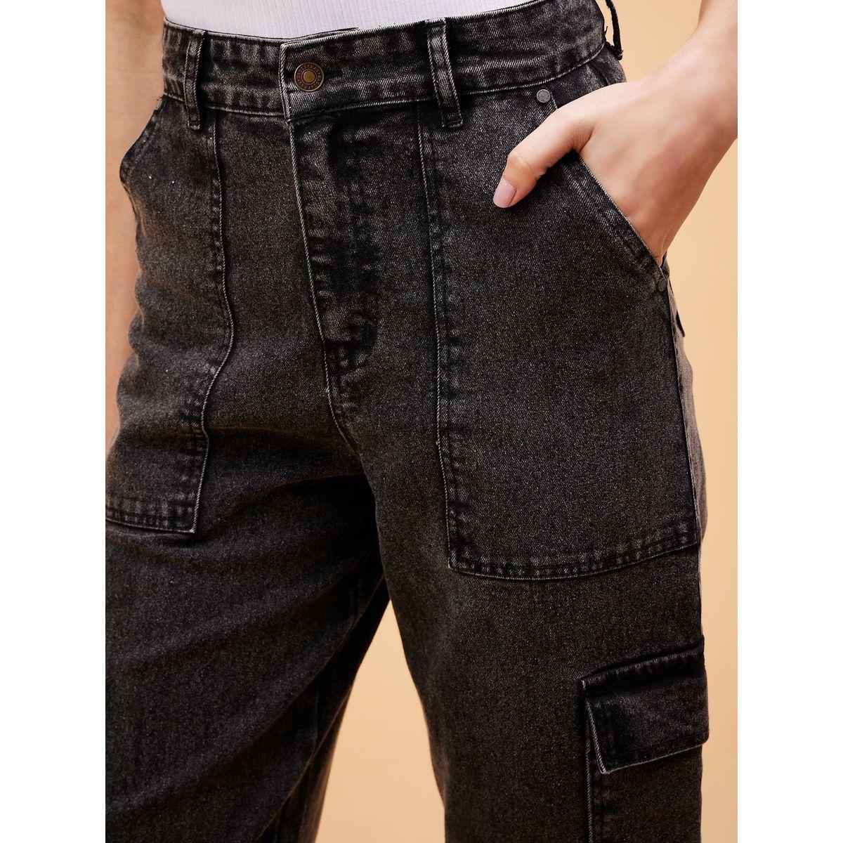 جينز بقصة بالون وخصر عالي مع جيوب ساسافراس × ستايلي-women-clothing-bottoms-jeans-image-4