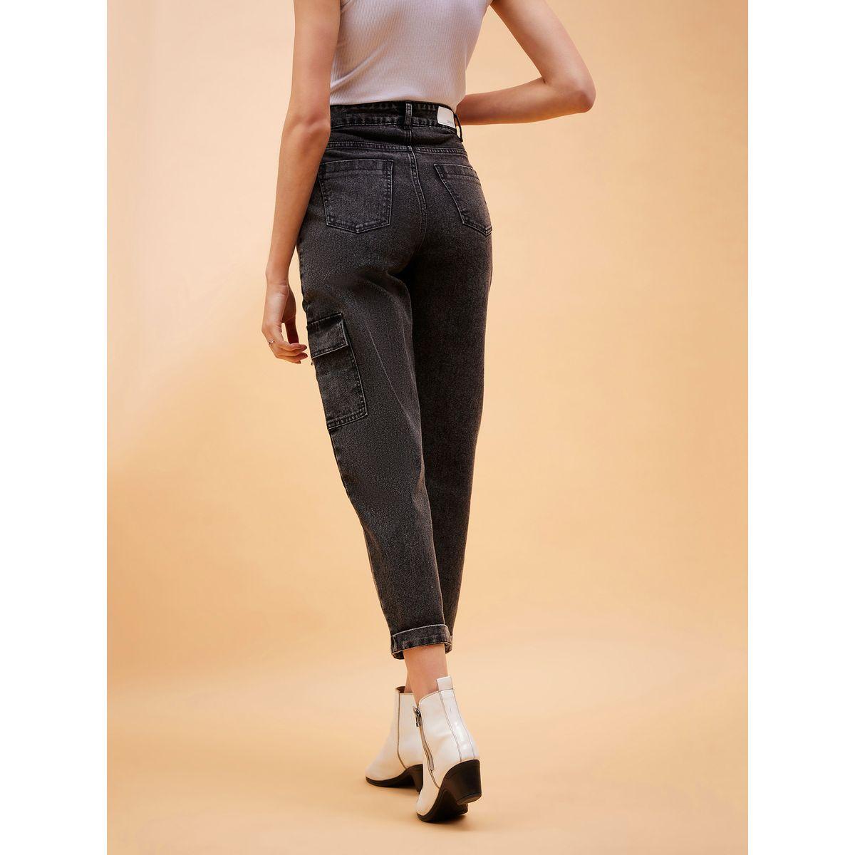 جينز بقصة بالون وخصر عالي مع جيوب ساسافراس × ستايلي-women-clothing-bottoms-jeans-image-5