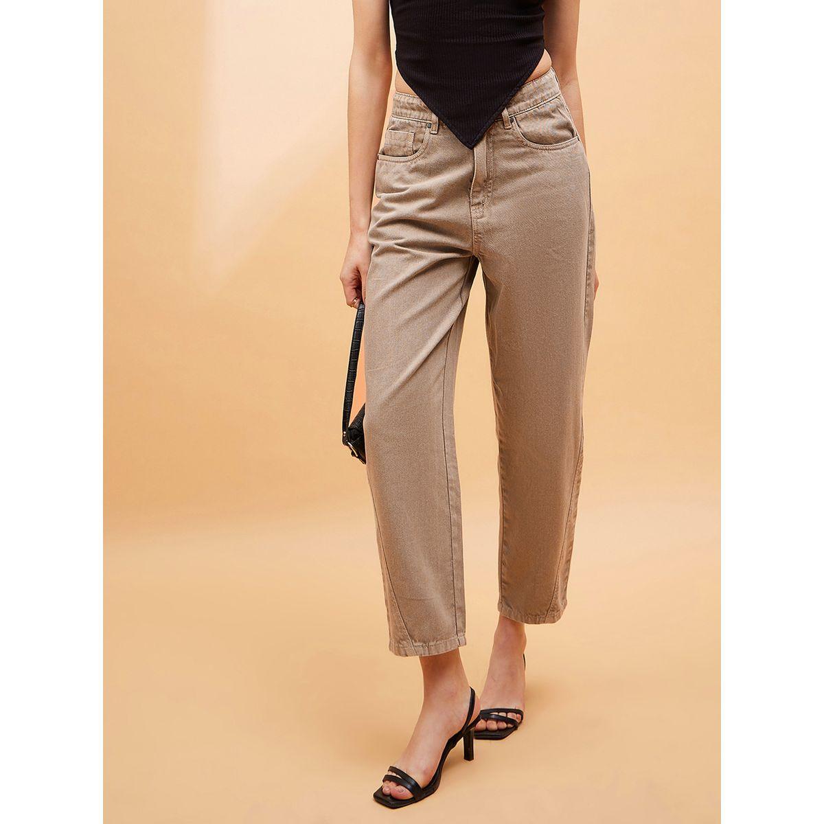 جينز بقصة بالون وخصر عالي مع جيوب ساسافراس × ستايلي-women-clothing-bottoms-jeans-image-1