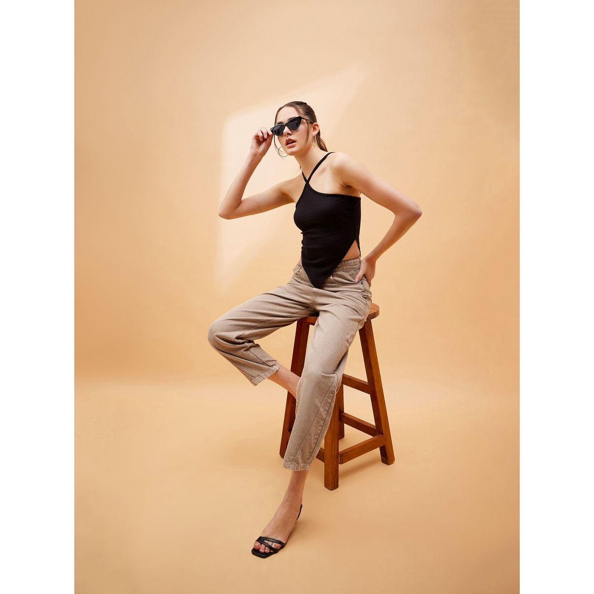 جينز بقصة بالون وخصر عالي مع جيوب ساسافراس × ستايلي-women-clothing-bottoms-jeans-image-2