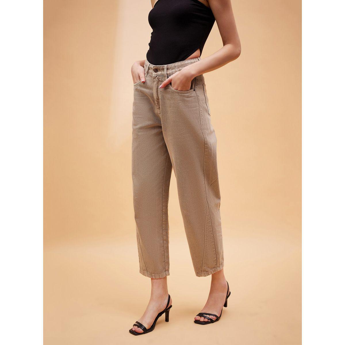 جينز بقصة بالون وخصر عالي مع جيوب ساسافراس × ستايلي-women-clothing-bottoms-jeans-image-3