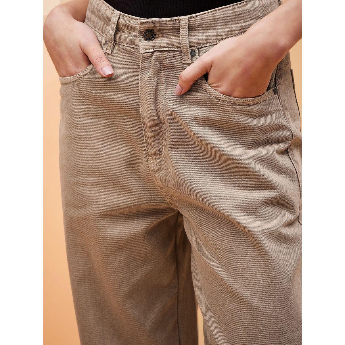 جينز بقصة بالون وخصر عالي مع جيوب ساسافراس × ستايلي-women-clothing-bottoms-jeans-image-4