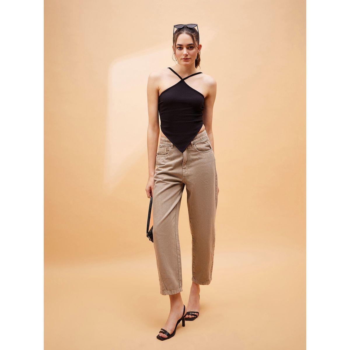 جينز بقصة بالون وخصر عالي مع جيوب ساسافراس × ستايلي-women-clothing-bottoms-jeans-image-6