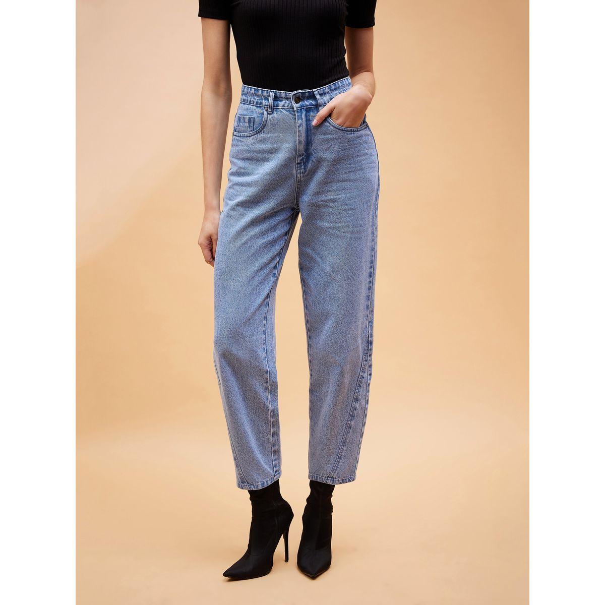 جينز بقصة بالون وخصر عالي مع جيوب ساسافراس × ستايلي-women-clothing-bottoms-jeans-image-1