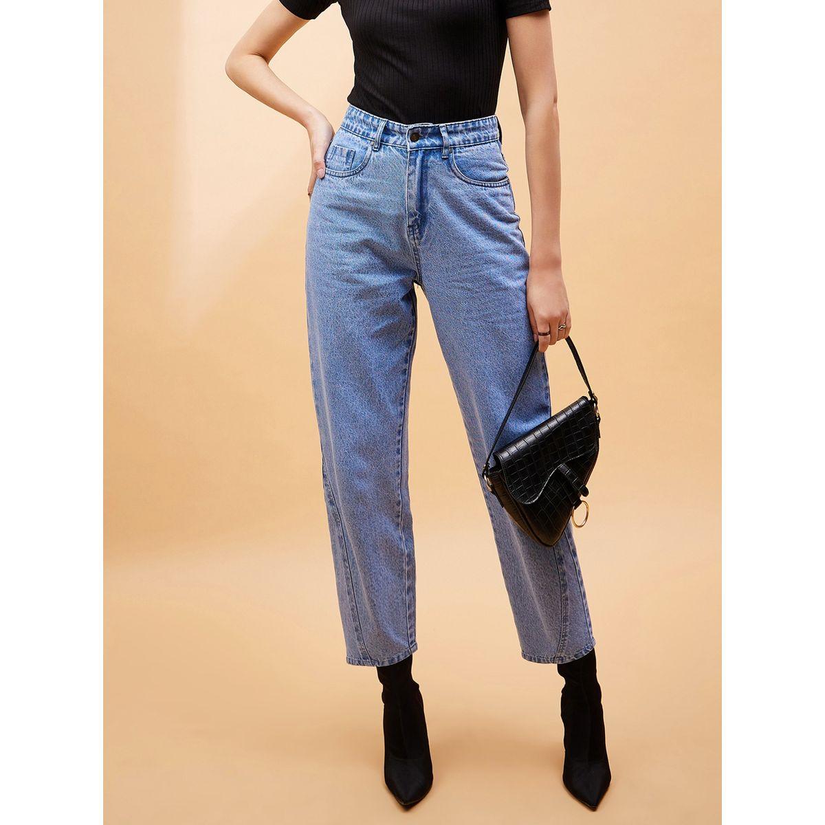 جينز بقصة بالون وخصر عالي مع جيوب ساسافراس × ستايلي-women-clothing-bottoms-jeans-image-2