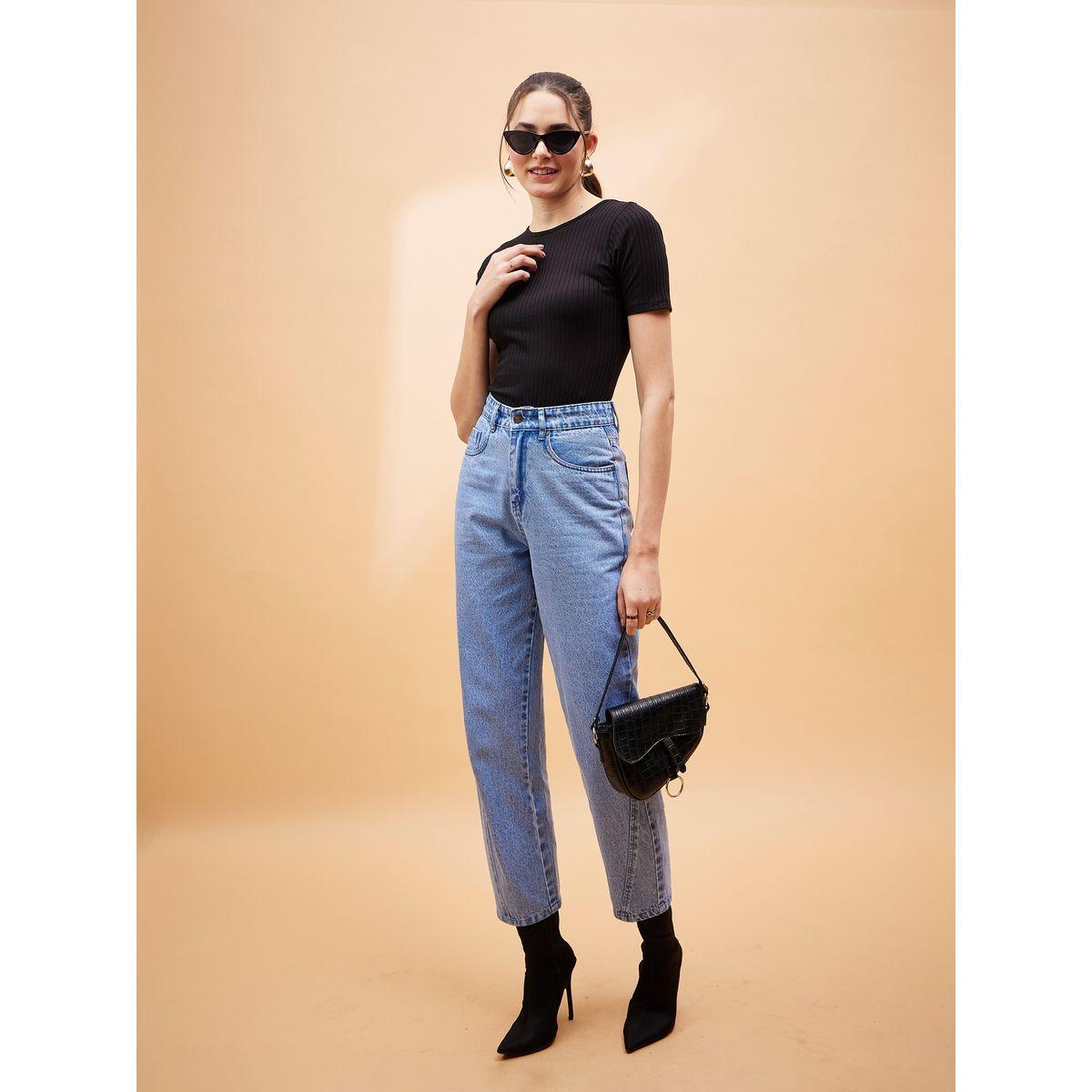 Sassafras X Styli  High Rise Balloon Fit Jeans with Pockets-women-clothing-bottoms-jeans-image-7