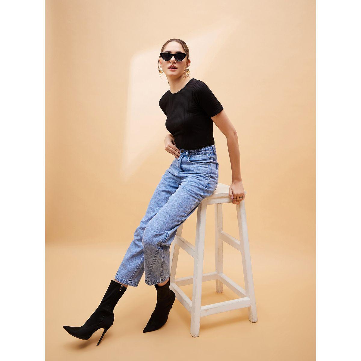 Sassafras X Styli  High Rise Balloon Fit Jeans with Pockets-women-clothing-bottoms-jeans-image-8