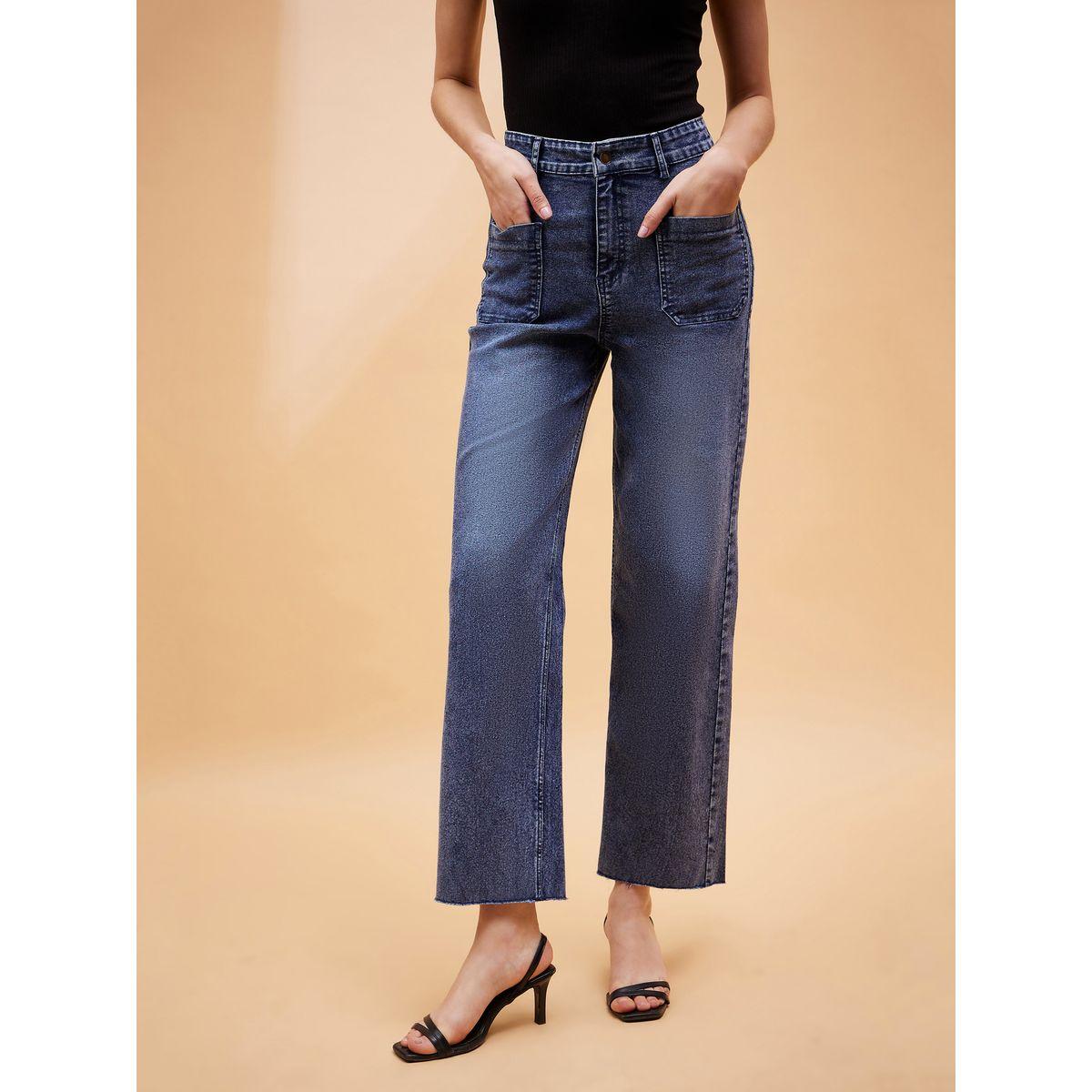 جينز بارجل مستقيمة مع جيوب ساسافراس × ستايلي-women-clothing-bottoms-jeans-image-1
