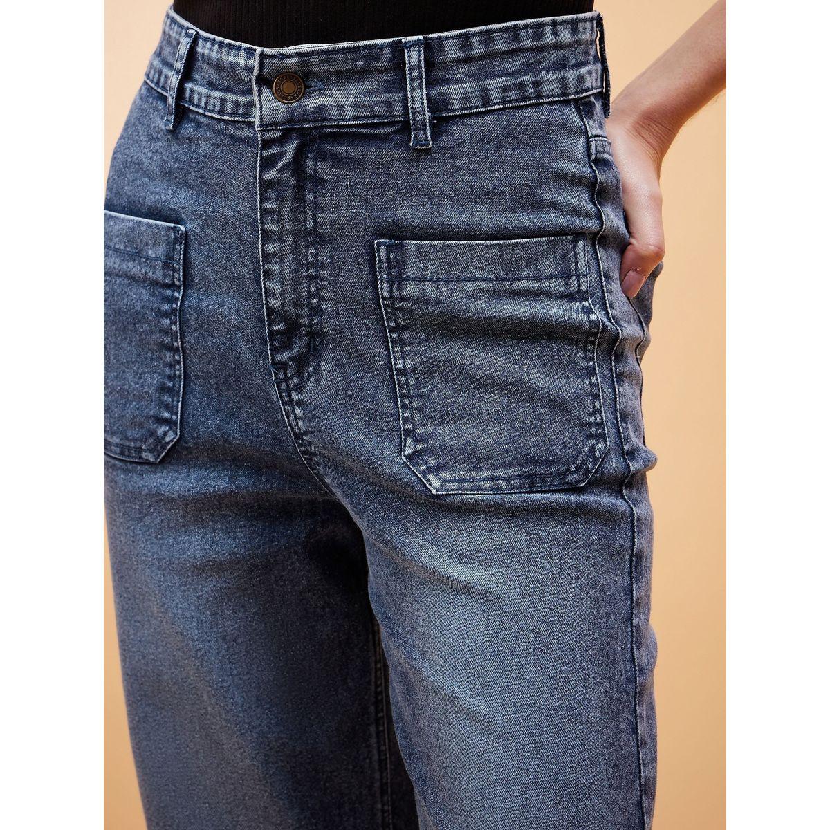 جينز بارجل مستقيمة مع جيوب ساسافراس × ستايلي-women-clothing-bottoms-jeans-image-4