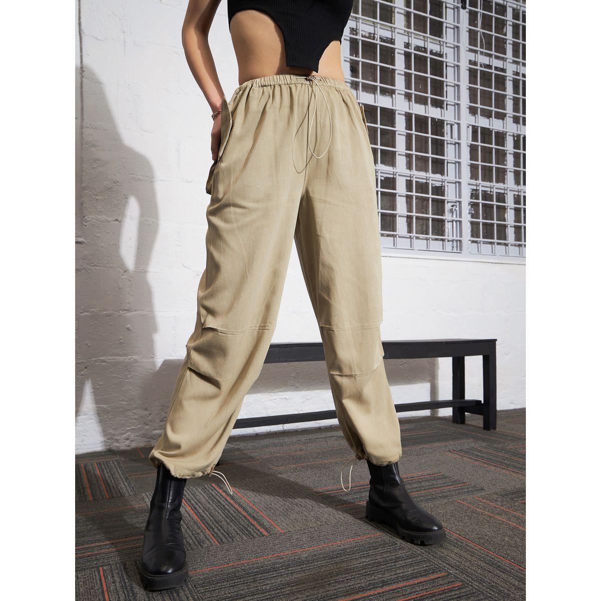 Sassafras X Styli  Pleated Knee Twill Cargo Jogger-women-clothing-bottoms-joggers-image-1