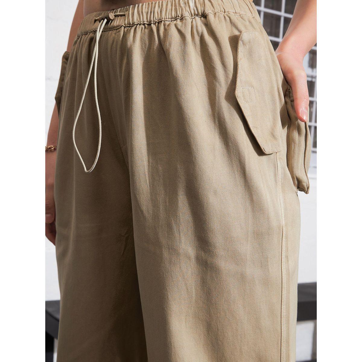 Sassafras X Styli  Pleated Knee Twill Cargo Jogger-women-clothing-bottoms-joggers-image-4