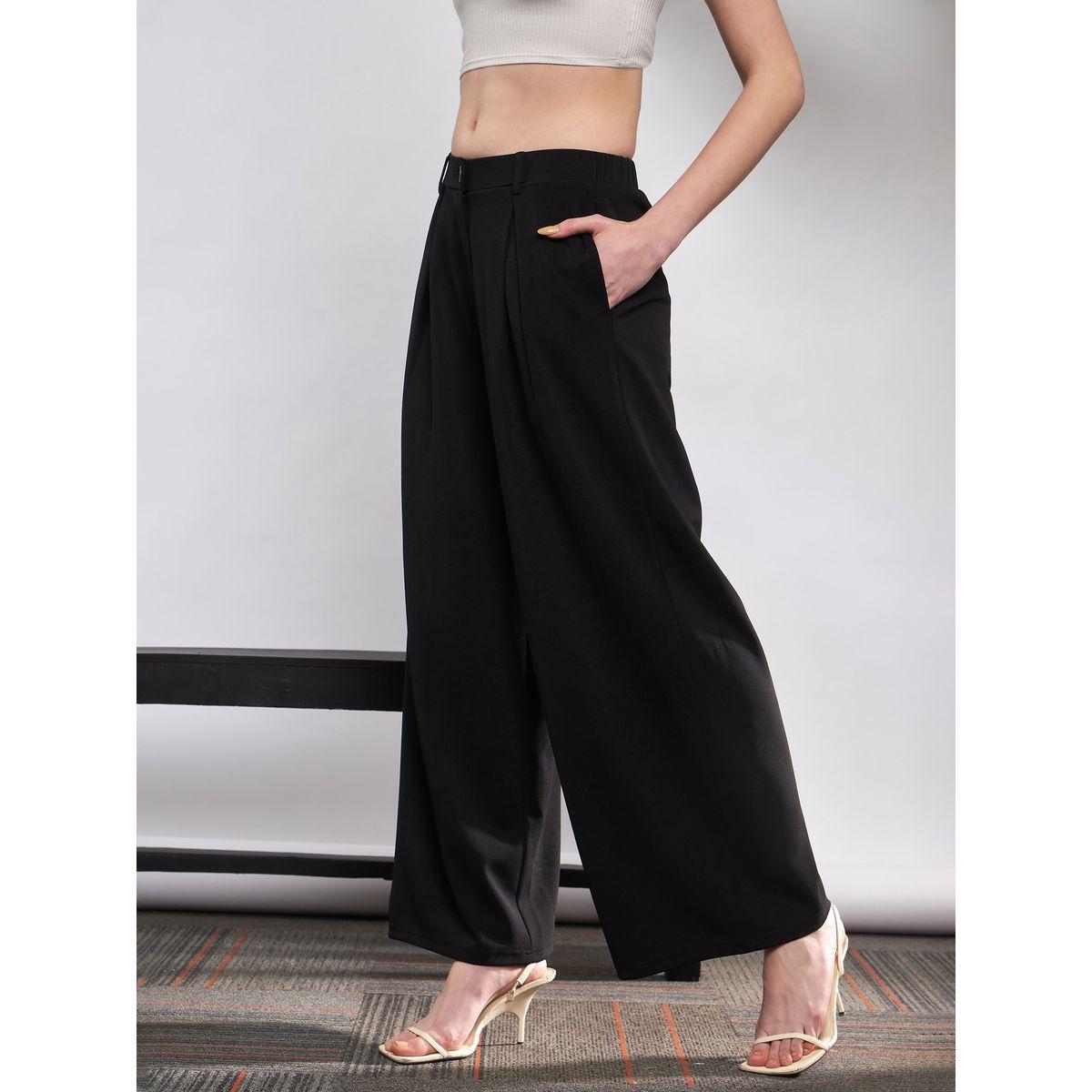 بنطال بقصة واسعة مع كسرات ساسافراس × ستايلي-women-clothing-bottoms-trousers-image-3