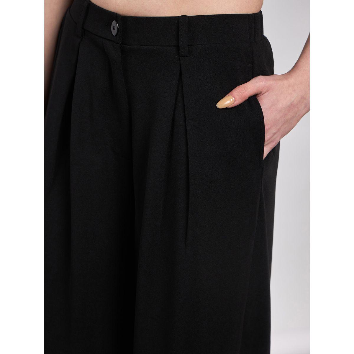 بنطال بقصة واسعة مع كسرات ساسافراس × ستايلي-women-clothing-bottoms-trousers-image-4
