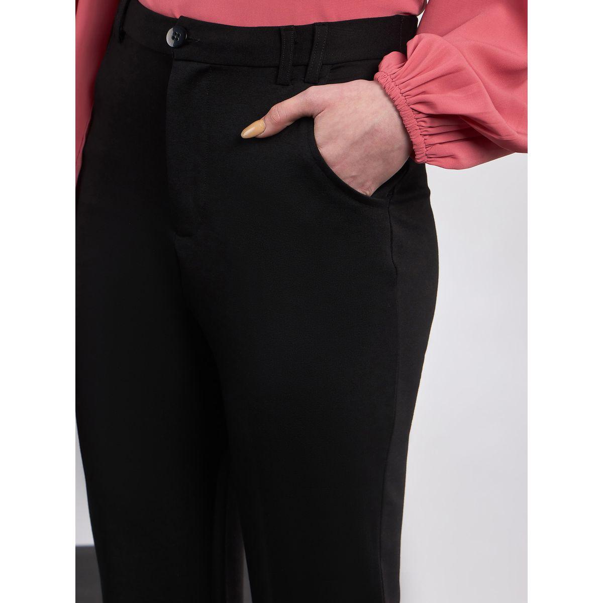 Sassafras X Styli  Solid Knit Bell Bottom Pants-women-clothing-bottoms-trousers-image-4