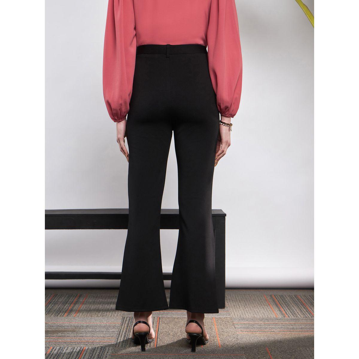 Sassafras X Styli  Solid Knit Bell Bottom Pants-women-clothing-bottoms-trousers-image-5