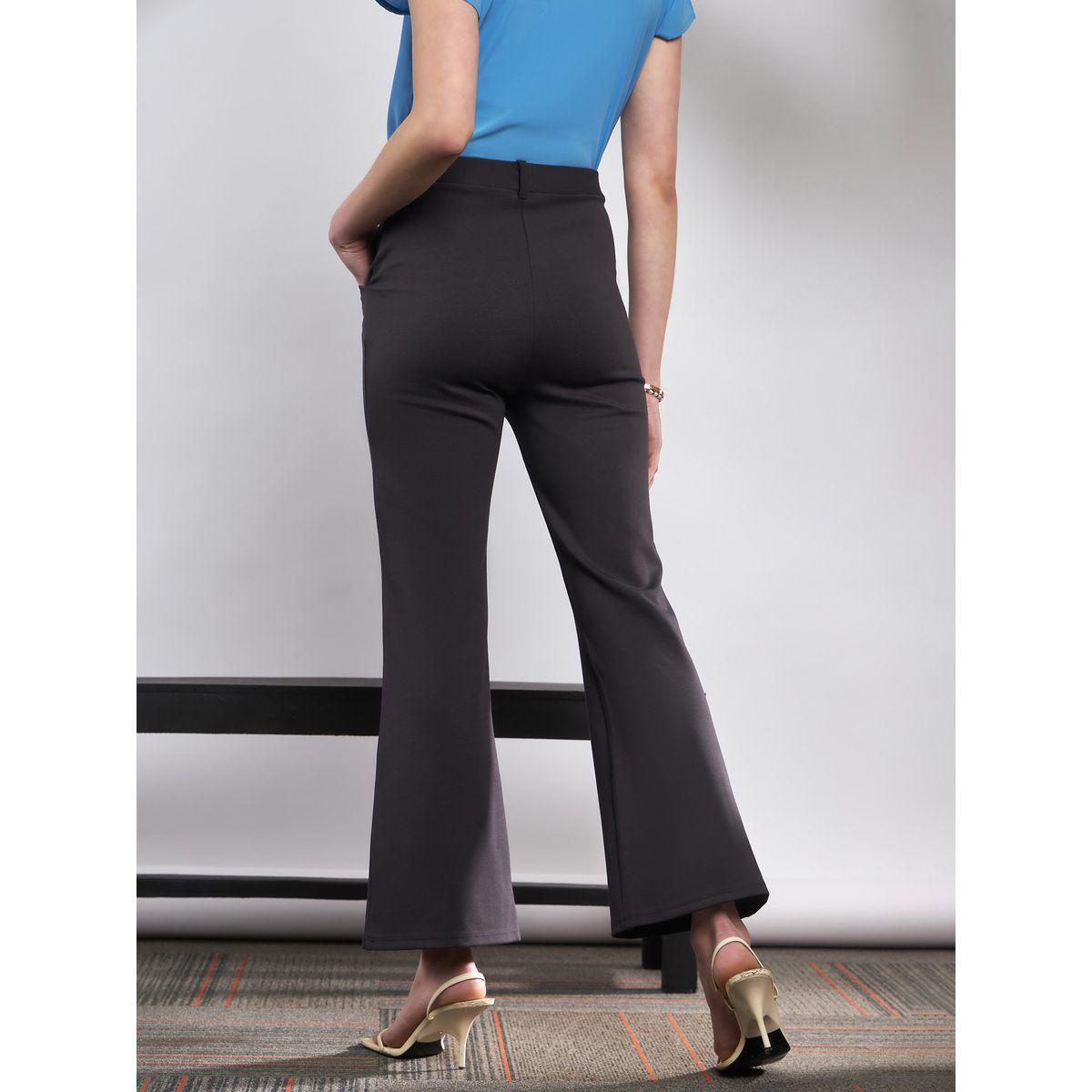 Sassafras X Styli  Solid Knit Bell Bottom Pants-women-clothing-bottoms-trousers-image-5