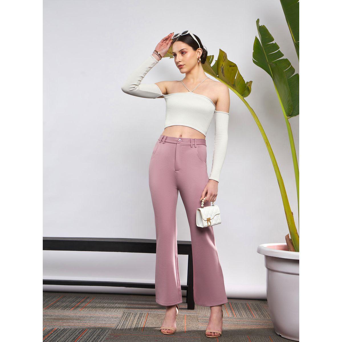 Sassafras X Styli  Solid Knit Bell Bottom Pants-women-clothing-bottoms-trousers-image-2