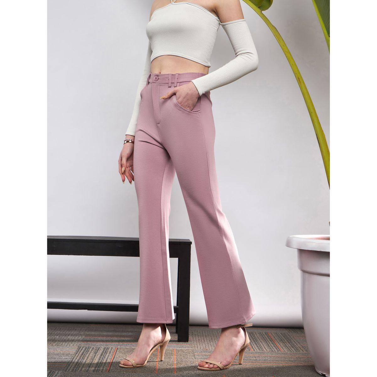 Sassafras X Styli  Solid Knit Bell Bottom Pants-women-clothing-bottoms-trousers-image-3