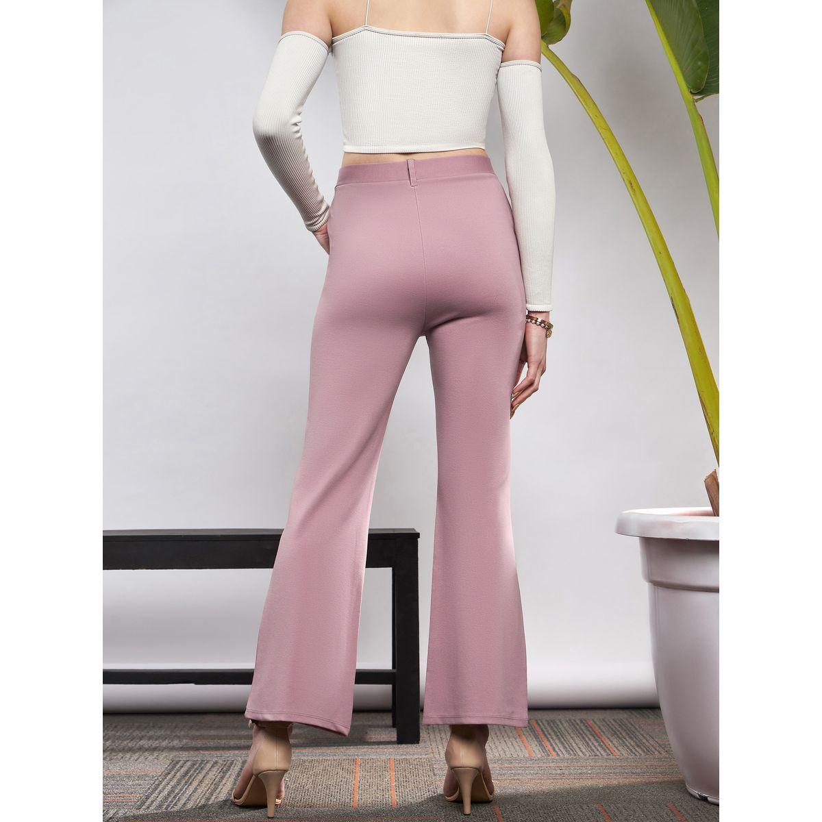Sassafras X Styli  Solid Knit Bell Bottom Pants-women-clothing-bottoms-trousers-image-5