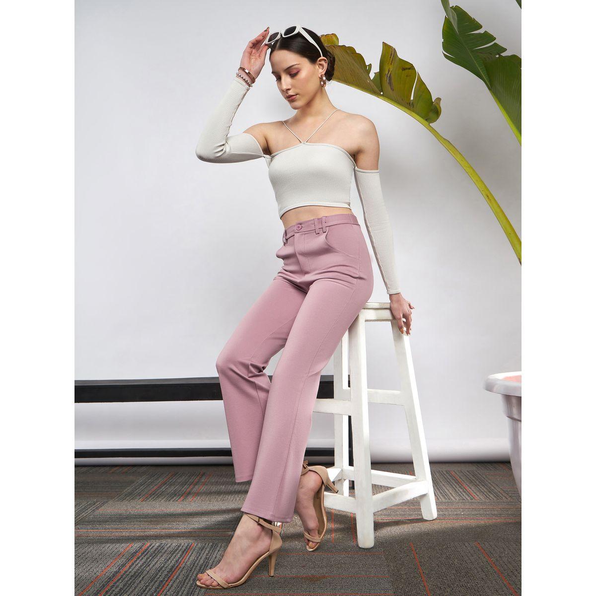 Sassafras X Styli  Solid Knit Bell Bottom Pants-women-clothing-bottoms-trousers-image-6