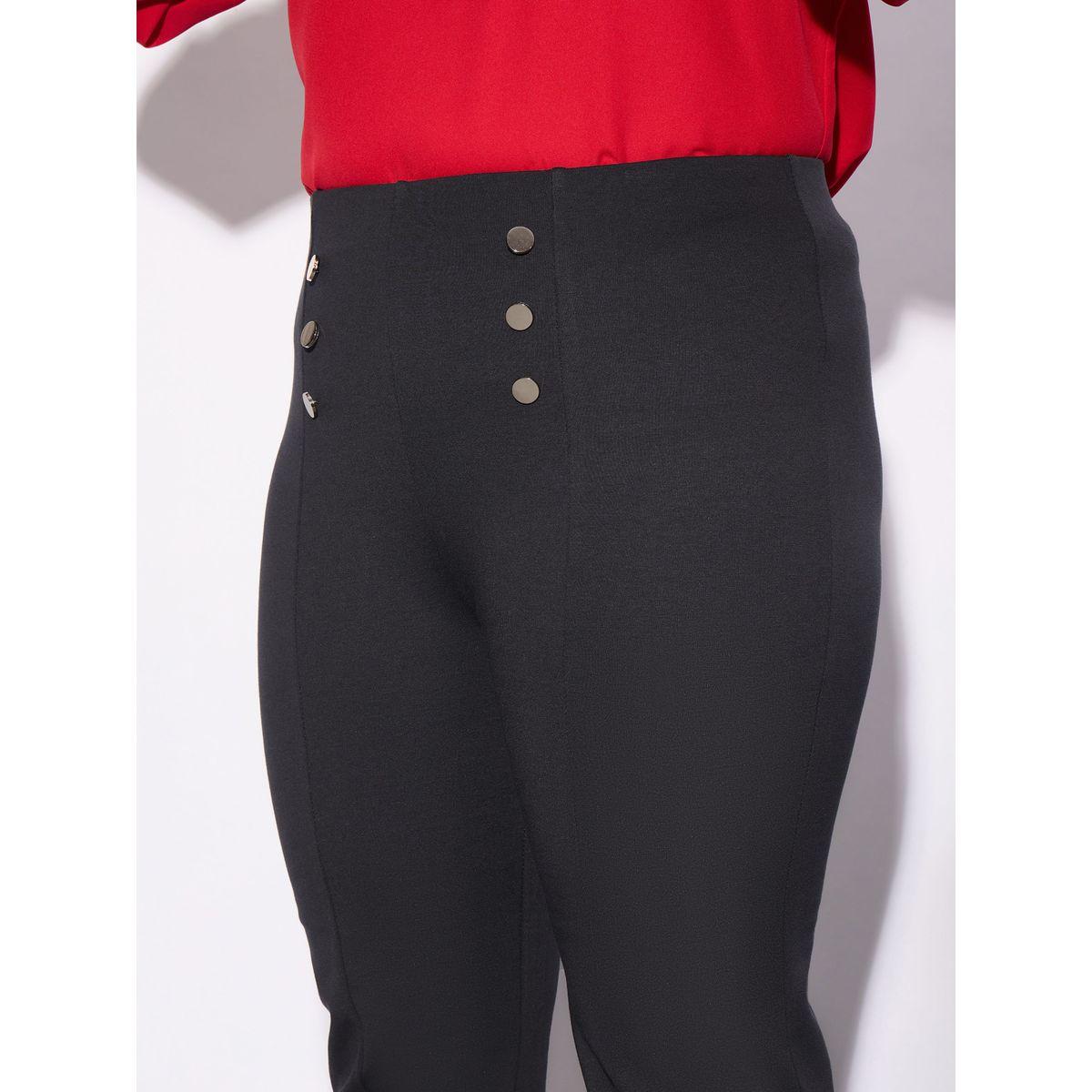 بنطال بمقاس كبير مع حافة بنمط جرس ساسافراس × ستايلي-women-clothing-bottoms-trousers-image-4