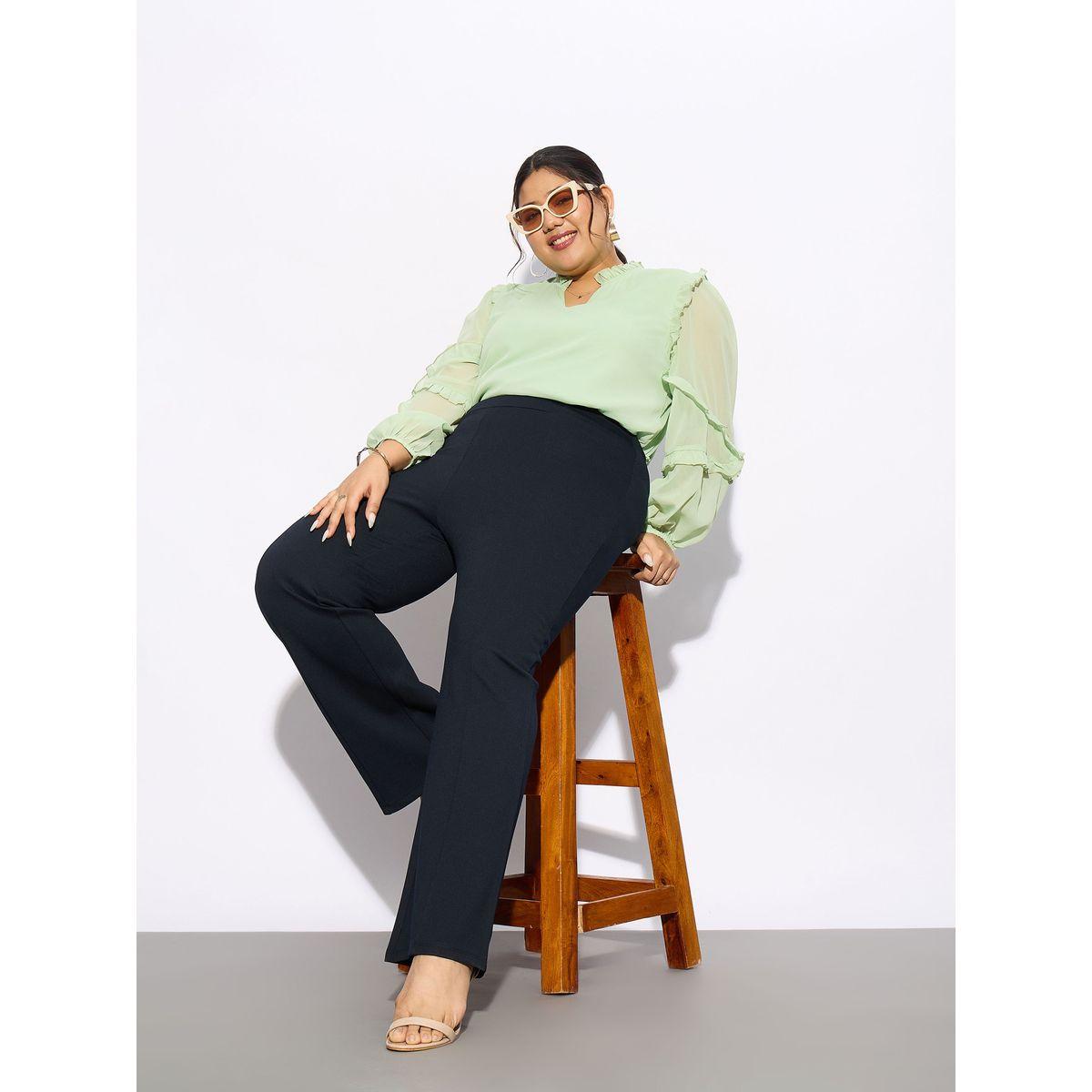 Sassafras X Styli  Plus Front Seam Detail Straight Pants-women-clothing-bottoms-trousers-image-2
