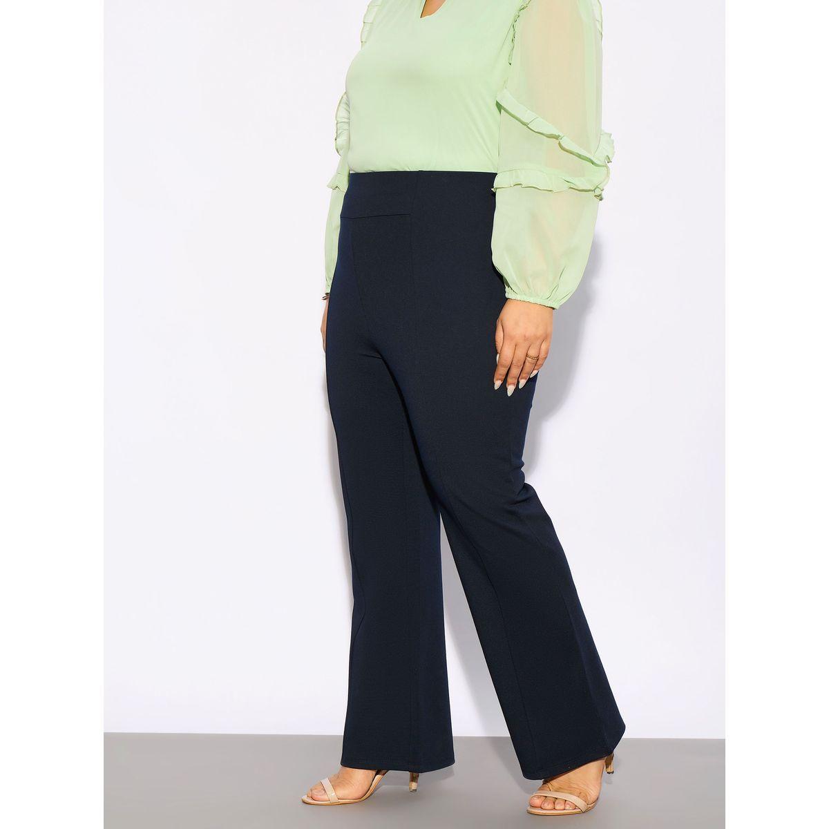 بنطال بارجل مستقيمة ومقاس كبير مع درزات ساسافراس × ستايلي-women-clothing-bottoms-trousers-image-3