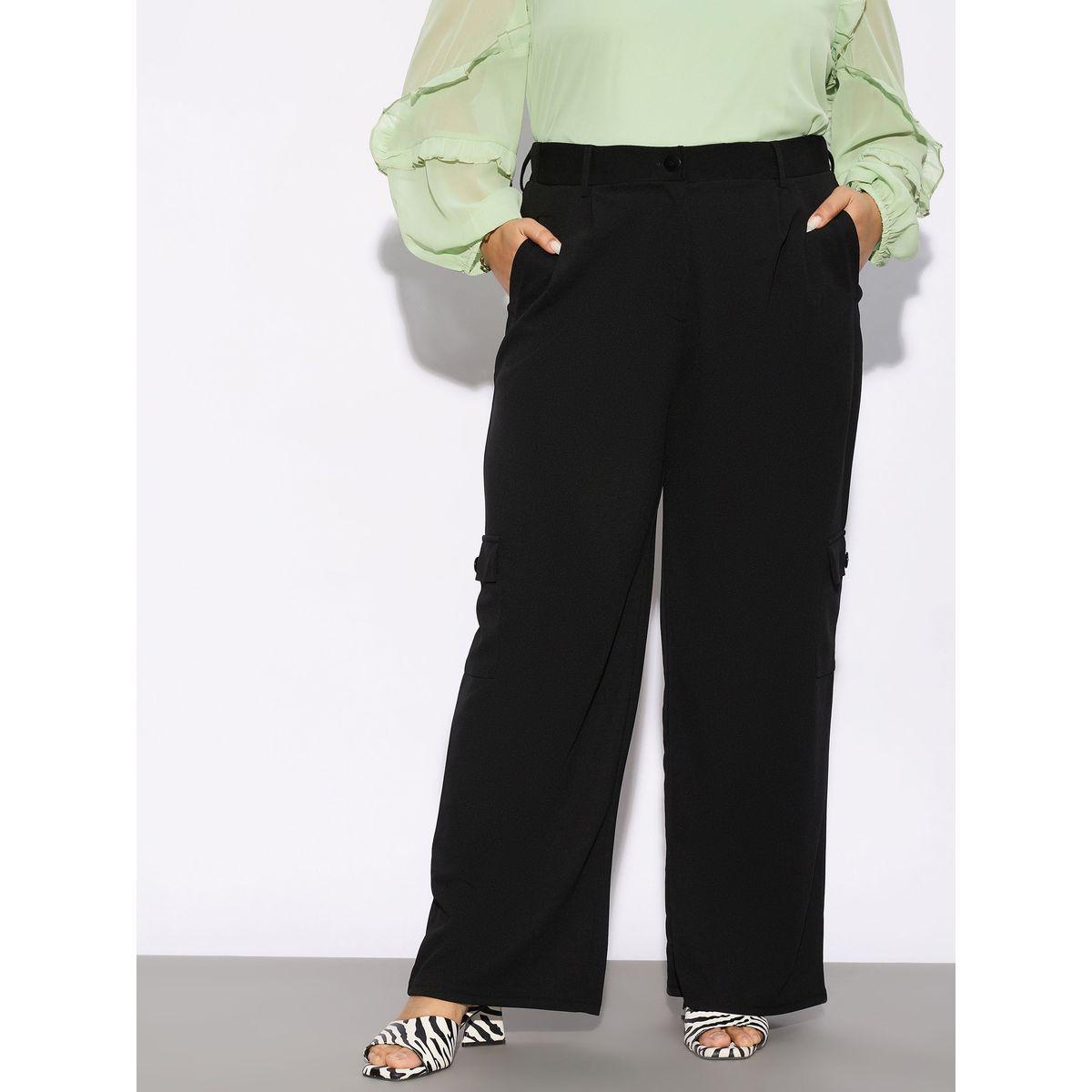 Sassafras X Styli  Plus Multi Pockets Cargo Pants-women-clothing-bottoms-trousers-image-1
