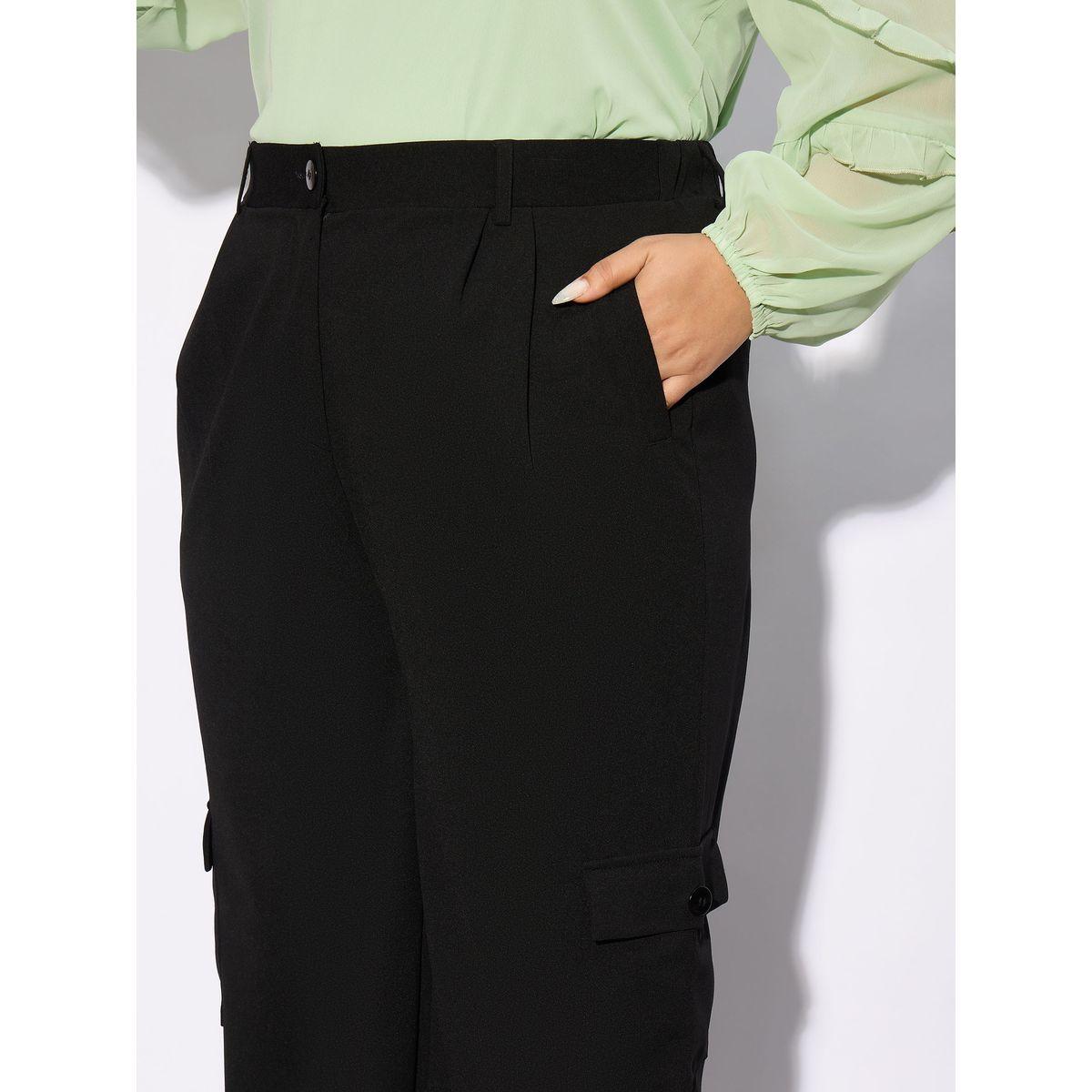 Sassafras X Styli  Plus Multi Pockets Cargo Pants-women-clothing-bottoms-trousers-image-4