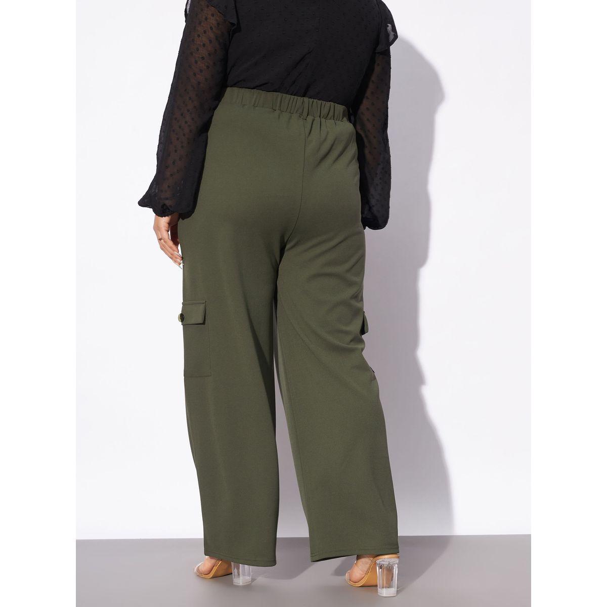 بنطال كارجو بمقاس كبير مع جيوب ساسافراس × ستايلي-women-clothing-bottoms-trousers-image-5