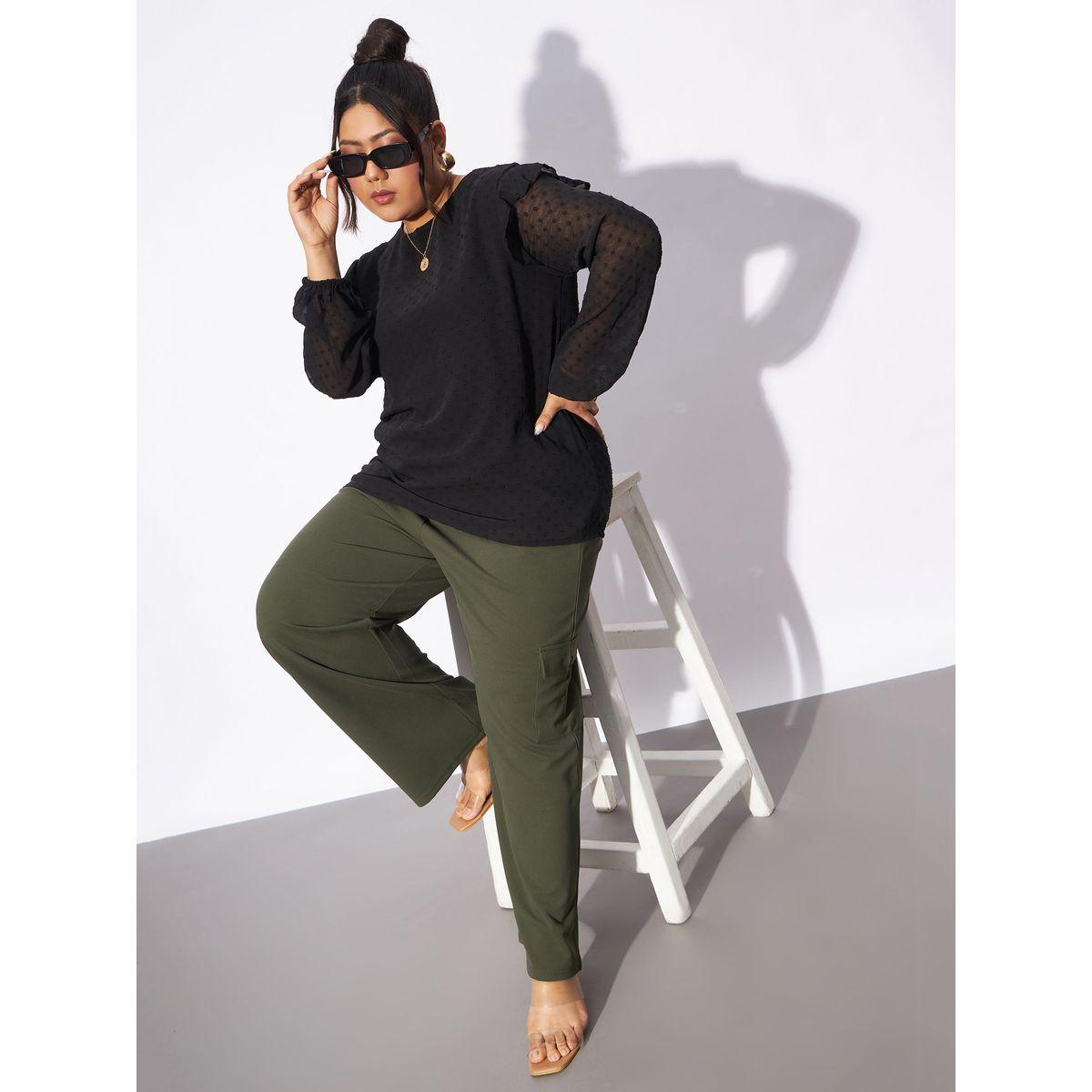بنطال كارجو بمقاس كبير مع جيوب ساسافراس × ستايلي-women-clothing-bottoms-trousers-image-6