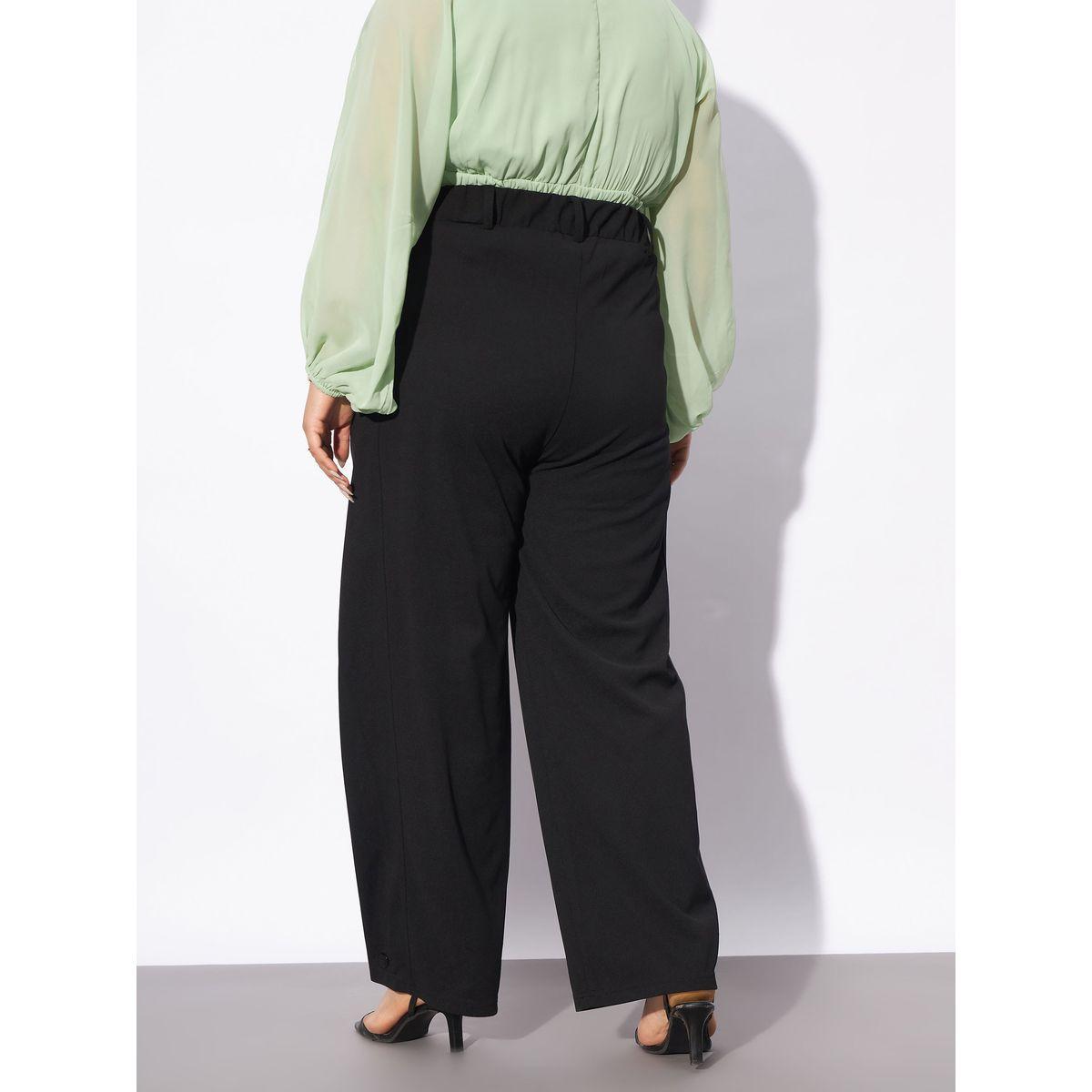 بنطال بارجل مستقيمة ومقاس كبير مع ازرار ساسافراس × ستايلي-women-clothing-bottoms-trousers-image-5