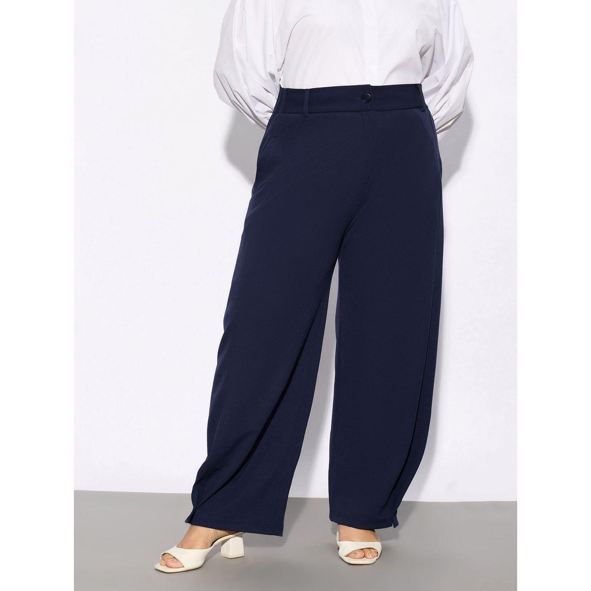 Sassafras X Styli  Plus Hem Button Detail Straight Pants-women-clothing-bottoms-trousers-image-1