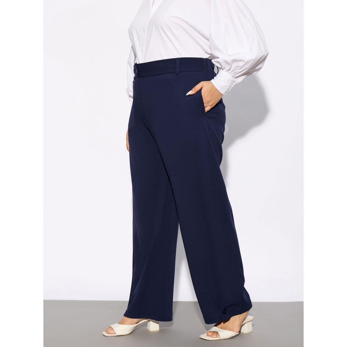 Sassafras X Styli  Plus Hem Button Detail Straight Pants-women-clothing-bottoms-trousers-image-3