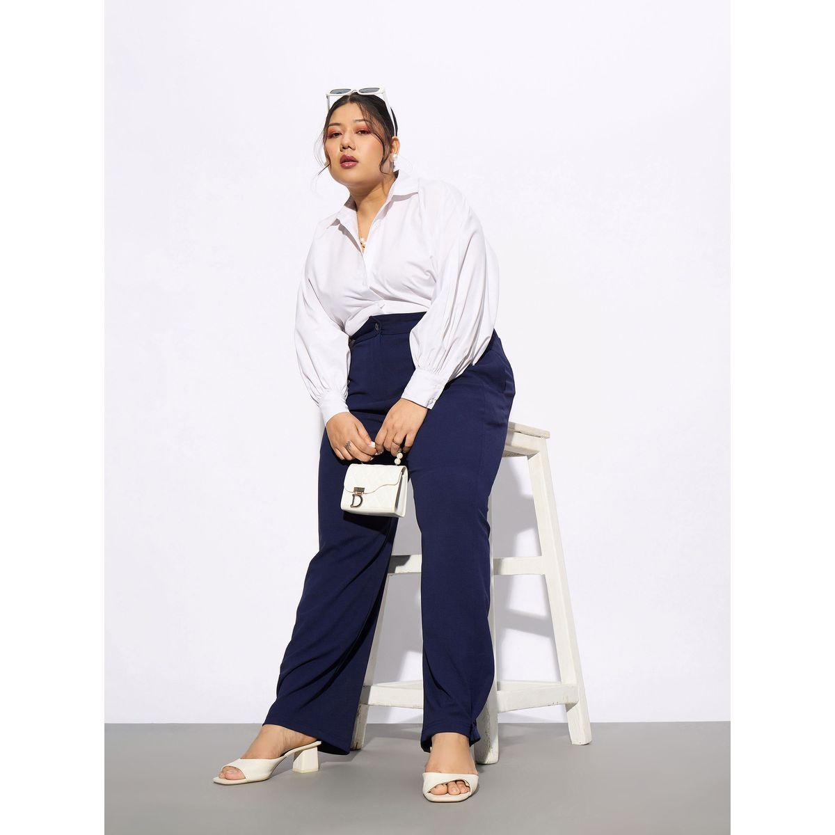 بنطال بارجل مستقيمة ومقاس كبير مع ازرار ساسافراس × ستايلي-women-clothing-bottoms-trousers-image-7