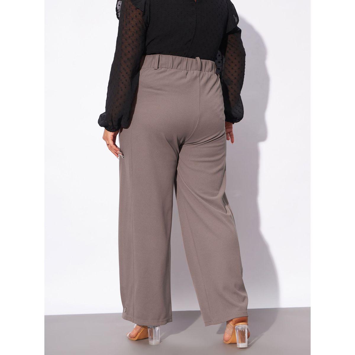 بنطال بارجل مستقيمة ومقاس كبير مع ازرار ساسافراس × ستايلي-women-clothing-bottoms-trousers-image-5